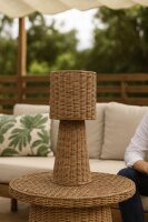 Tischleuchte Rattan IP54 Terrasse Garten E27 H:38 cm