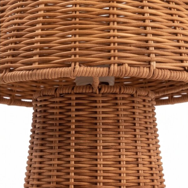 LED Akku Tischlampe dimmbar 3000 K IP54 38 cm Rattan