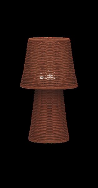 Tischlampe Rattan Natur IP54 E27 H:38 cm wetterfest