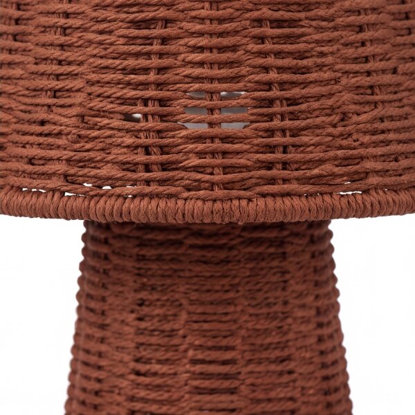 Tischlampe Rattan Natur IP54 E27 H:38 cm wetterfest