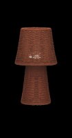 Tischlampe Rattan Natur IP54 E27 H:38 cm wetterfest