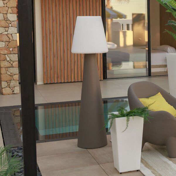 LED Akku Stehleuchte dimmbar IP65 3000-6500 K Taupe