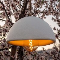 LED Akku H&auml;ngelampe Au&szlig;en Beige dimmbar IP54 &Oslash;38 cm 20h