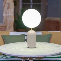 LED Akku Tischleuchte Beige IP54 dimmbar 3000 K 51 cm