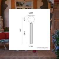 LED Akku Stehlampe dimmbar Olivgrün IP54 3000 K 153 cm