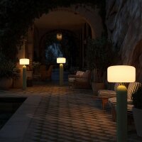 LED Solar Stehleuchte Akku Olivgrün dimmbar IP65 3000 K