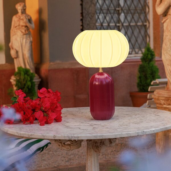 LED Akku Tischlampe Solar dimmbar Bordeaux IP65 3000K