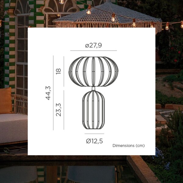 LED Akku Tischlampe Solar dimmbar Bordeaux IP65 3000K