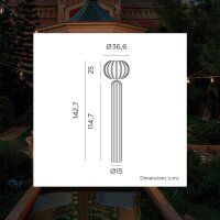 LED Solar Stehlampe Akku dimmbar Bordeaux IP65 3000 K