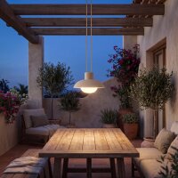 LED Akku Pendelleuchte dimmbar Beige IP54 3000 K &Oslash;20 cm