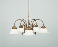 Kronleuchter Echt-Messing Glas E27 B:62 cm stilvoll