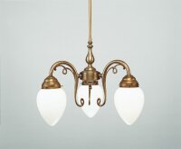 Kronleuchter Messing Glas Weiß E27 54 cm stilvoll