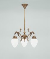 Kronleuchter Echt-Messing Glas E27 L:55 cm blendarm