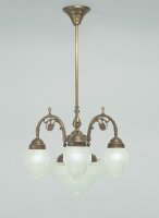 Kronleuchter Echt-Messing Glas E27 60 cm wohnlich