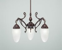 Kronleuchter Messing Antik Glas Weiß E27 L:55 cm...