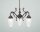 Kronleuchter Messing Antik Glas Wei&szlig; E27 L:55 cm 3-flmg