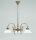 Kronleuchter Messing Opal Glas E27 L:67 cm stilvoll