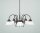 Kronleuchter Antik Messing Glas Wei&szlig; E27 L:64 cm edel