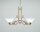 Kronleuchter Messing Opal Glas E27 L:88 cm wohnlich