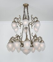 XXL Kronleuchter Messing Glas E27 86 cm blendarm