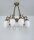 Kronleuchter Messing Opal Glas E27 L:77 cm wohnlich