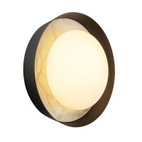 LED Wandlampe rund Ø 21,6 cm Alabaster Glas Metall...