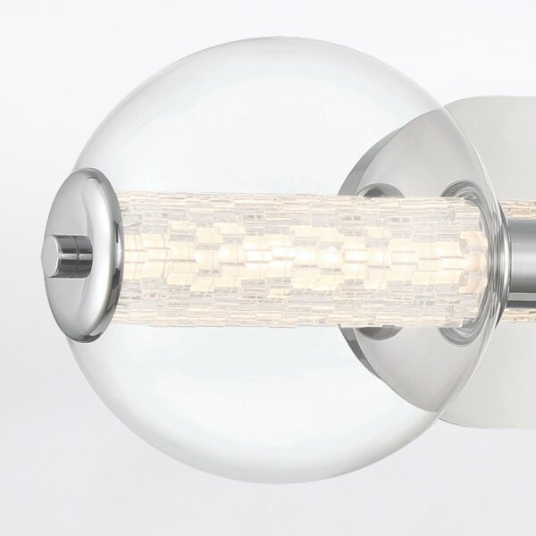 LED Wandlampe Badezimmer B: 63,1 cm Chrom IP44 Glas Metall