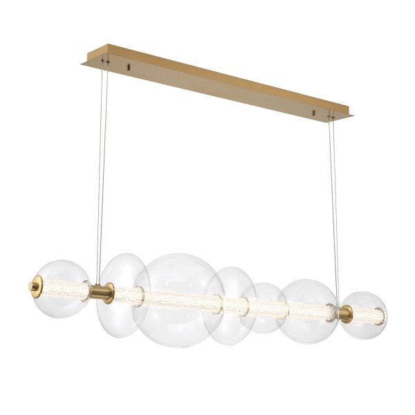Hängelampe LED B: 142,1 cm groß Metall Glas in Gold