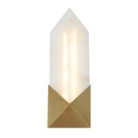 LED Wandlampe innen Alabaster Metall in Messing Antik...