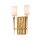 Wandlampe Metall Stoff 45,7 cm hoch 2x E14 Blattgold Weiß