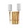 Wandlampe Metall Stoff 45,7 cm hoch 2x E14 Blattgold Weiß