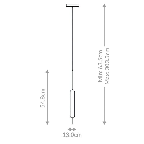 LED Hängeleuchte Metall Glas H: max. 303,5 cm 3000 K