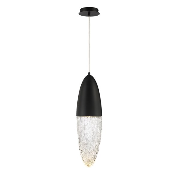 Hängelampe Metall Glas B: 16,5 cm inkl. GU10 LED Schwarz