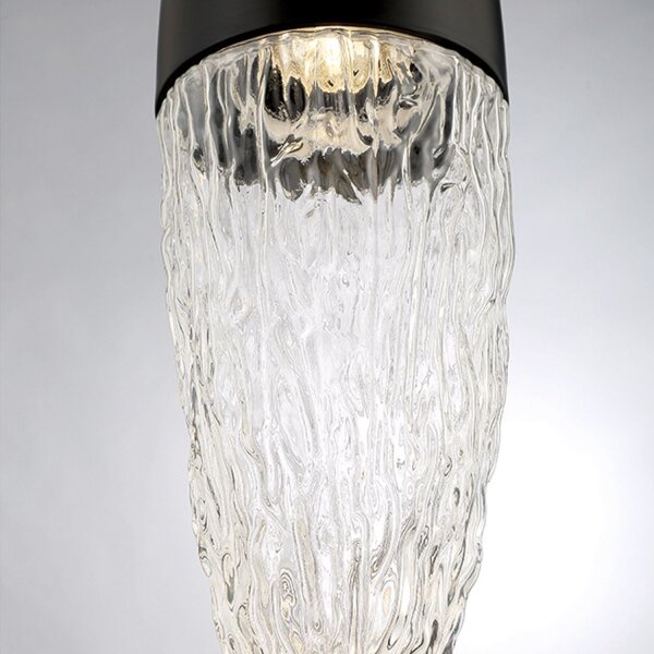 Hängelampe Metall Glas B: 16,5 cm inkl. GU10 LED Schwarz