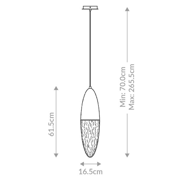 Hängelampe Metall Glas B: 16,5 cm inkl. GU10 LED Schwarz