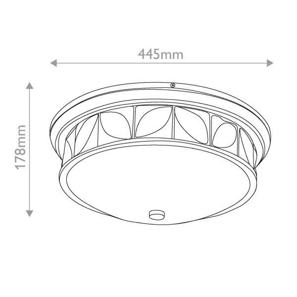 Deckenlampe Bad Metall Glas Ø 44,5 cm rund IP44 E27 Modern