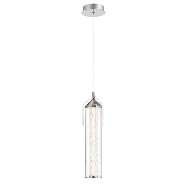 Hängelampe LED Metall Glas in Chrom B: 15 cm schmal