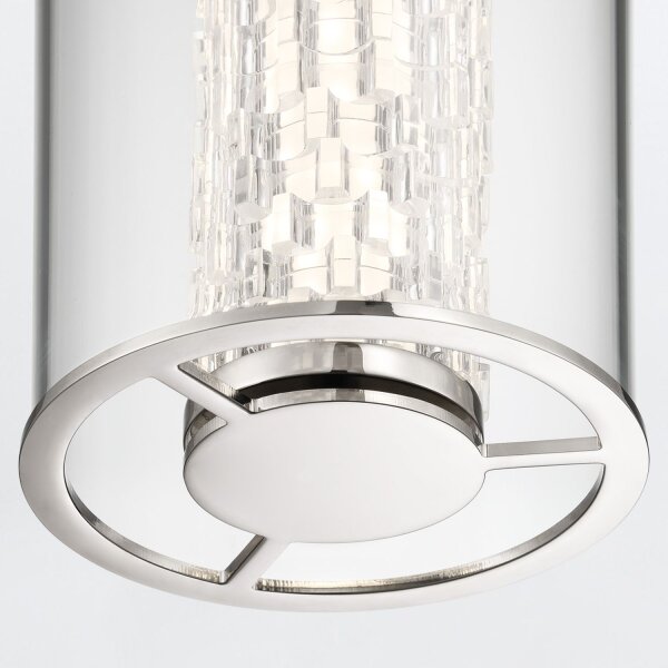 Hängelampe LED Metall Glas in Chrom B: 15 cm schmal