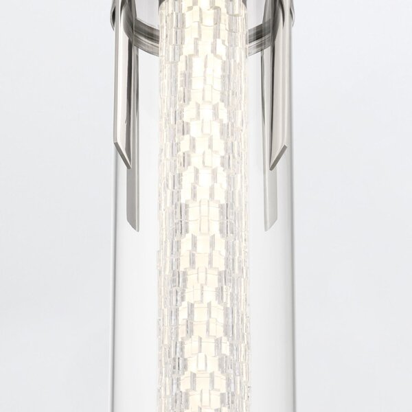 Hängelampe LED Metall Glas in Chrom B: 15 cm schmal