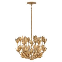Hängelampe Metall B: 50,8 cm in Gold _Floral...