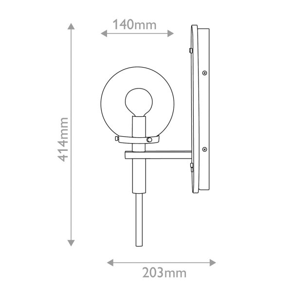 Badlampe Marmor Stahl Glas H: 41,4 cm in Messing Antik Weiß