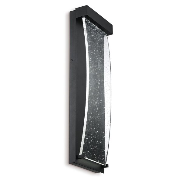 LED Außenwandleuchte Schwarz Antik H: 50,9 cm Regenglas IP44