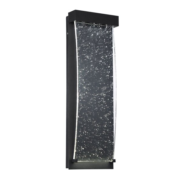 LED Außenwandleuchte Schwarz Antik H: 50,9 cm Regenglas IP44