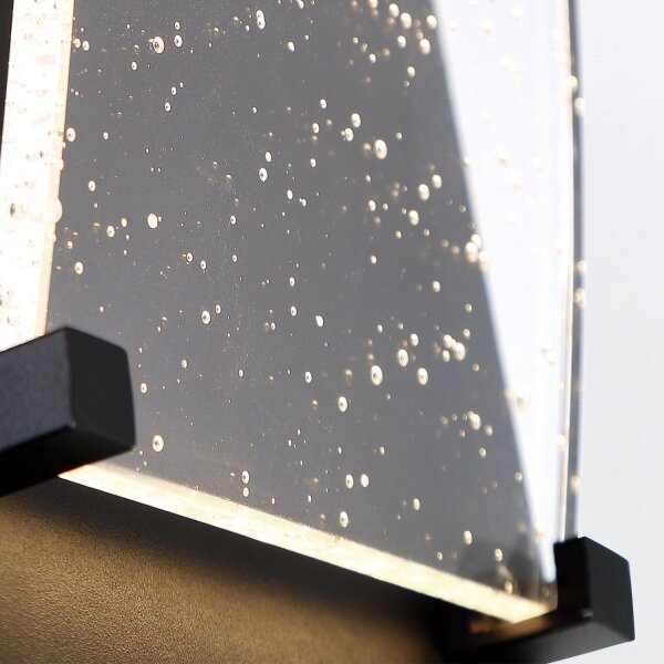 LED Außenwandleuchte Schwarz Antik H: 50,9 cm Regenglas IP44