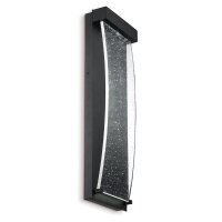 LED Au&szlig;enwandleuchte Schwarz Antik H: 50,9 cm Regenglas IP44
