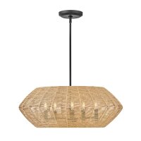 H&auml;ngelampe Boho &Oslash; 71 cm Rattan Metall 5x E14 ESMOND