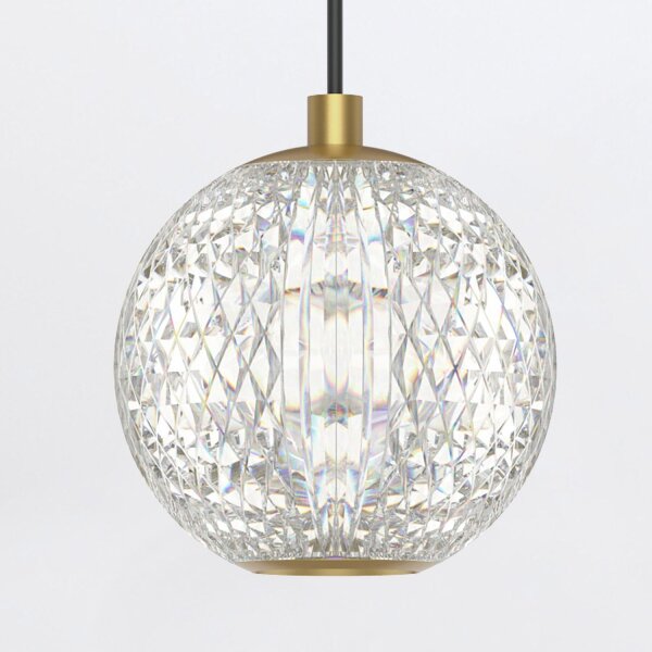 LED Pendelleuchte Kugelschirm Ø 11,1 cm in Messing 3000K