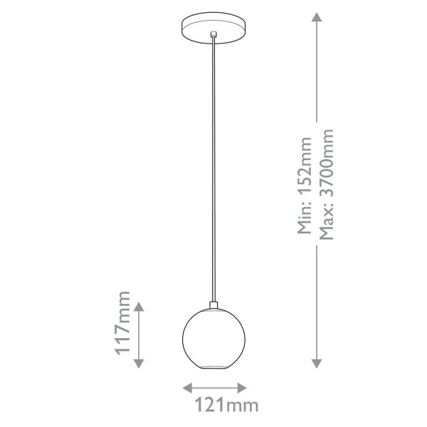 LED Pendelleuchte Kugelschirm Ø 11,1 cm in Messing 3000K