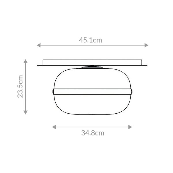 Deckenleuchte Rauchglas Metall Ø 34,8 cm E27 FLORIN