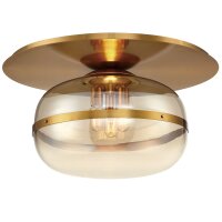 Deckenleuchte rund D: 50 cm Metall Rauchglas f&uuml;r 3x E27